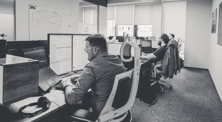 people working in the Inspeerity office